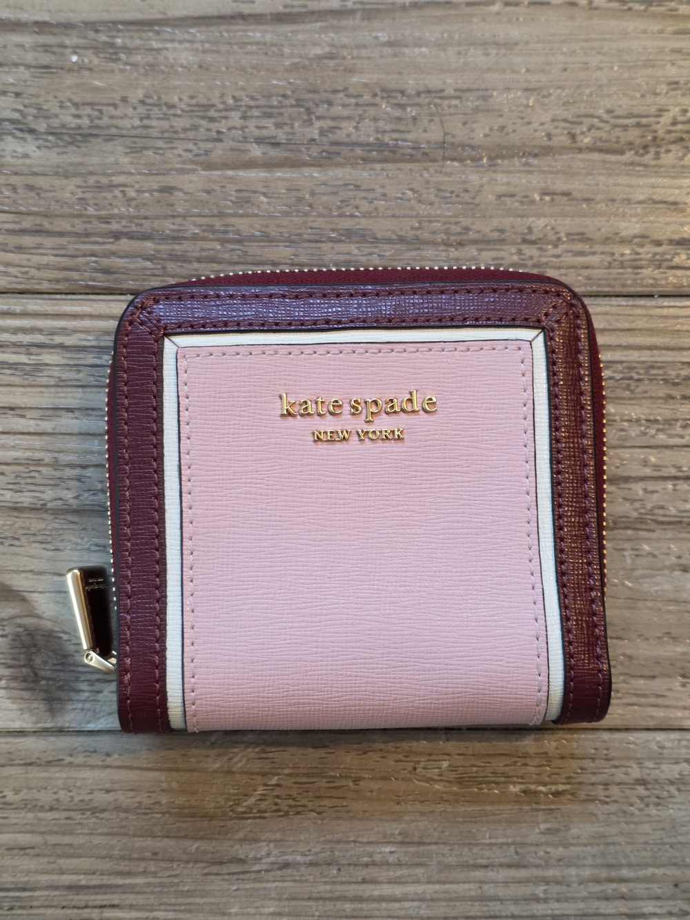 kate spade Pink and Burgundy Small Zip Wallet